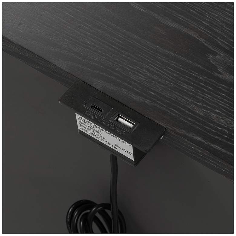 Image 7 Jolt Espresso 2-Drawer Nightstand With Stainless Steel Panels more views