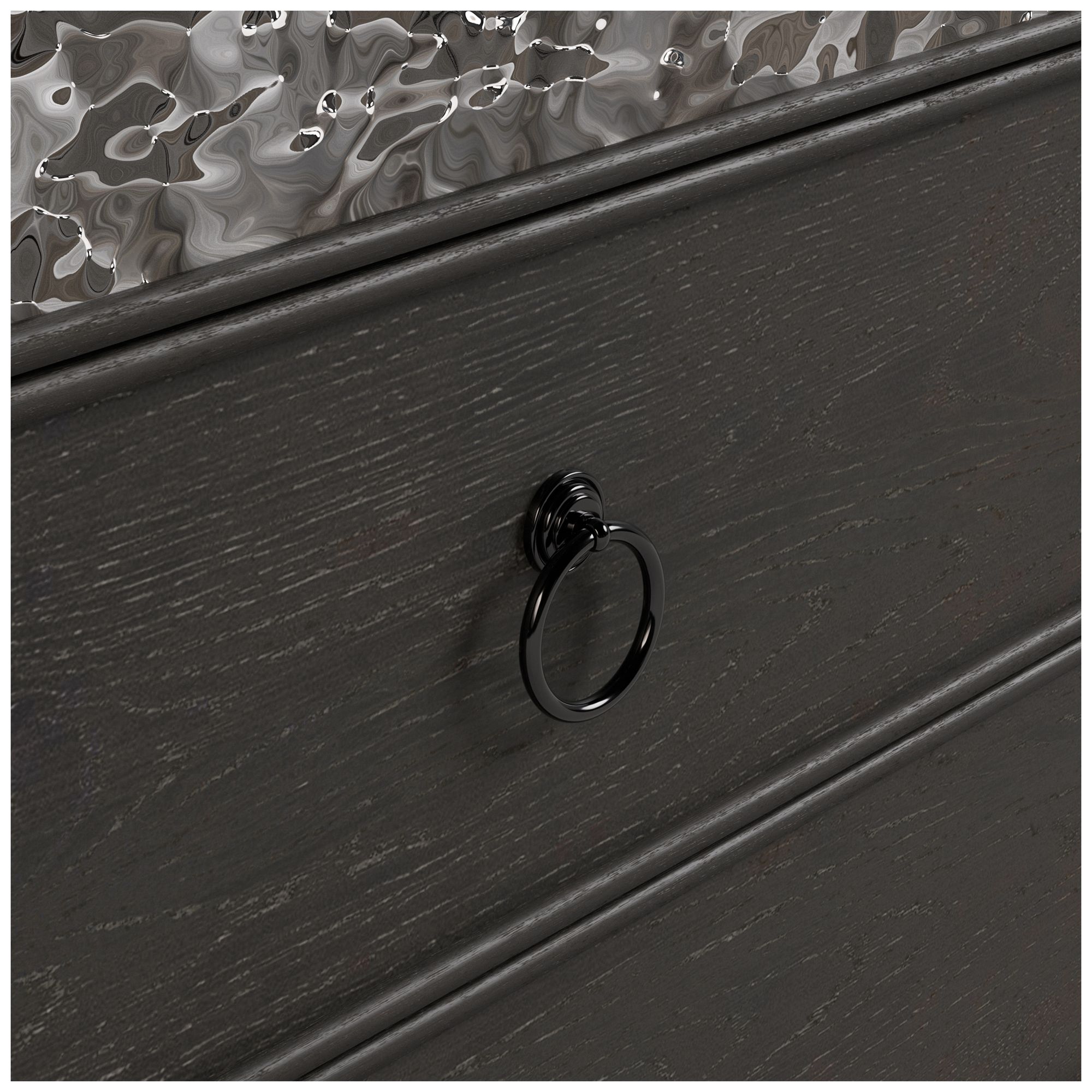 Jolt Espresso 2-Drawer Nightstand With Stainless Steel Panels