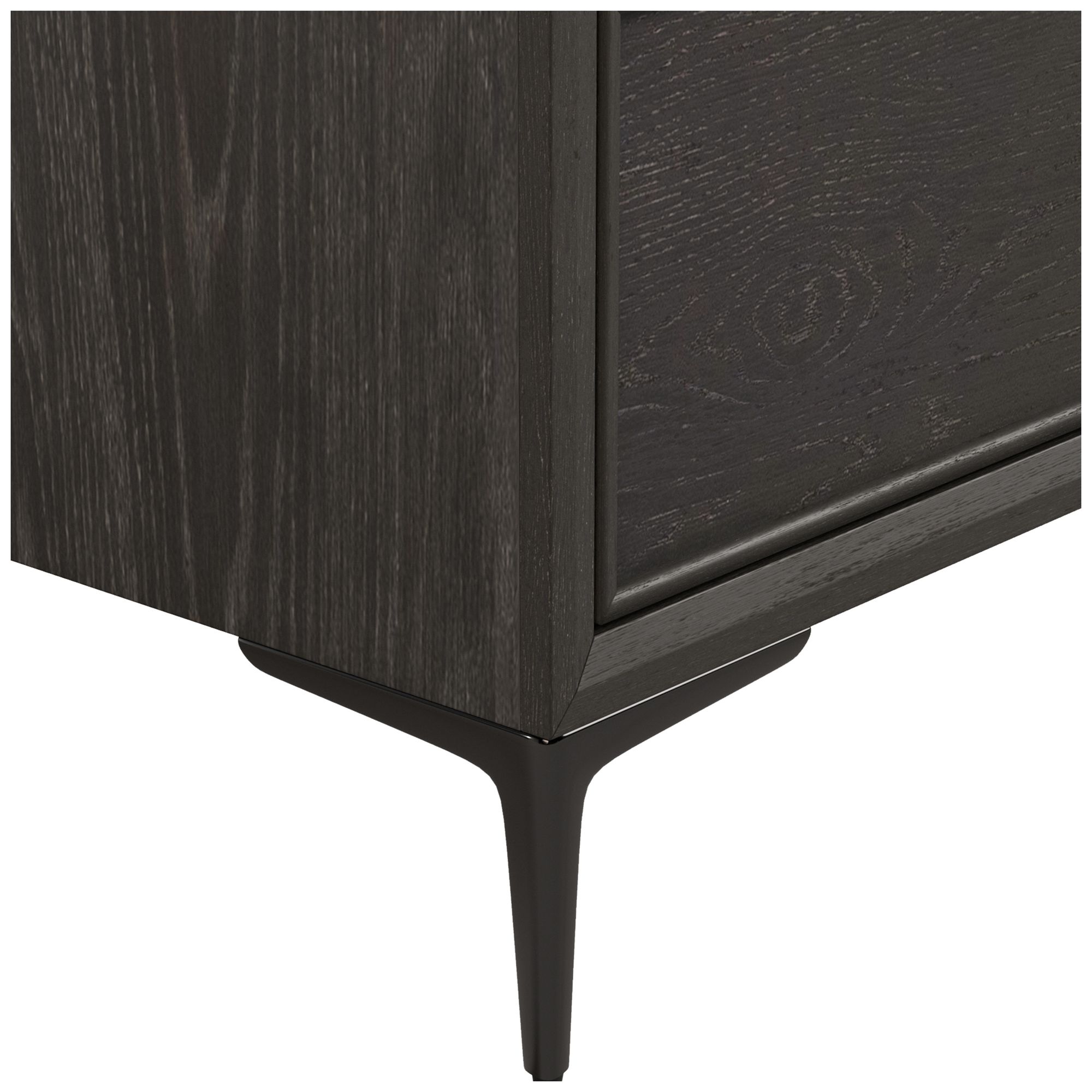 Jolt Espresso 2-Drawer Nightstand With Stainless Steel Panels