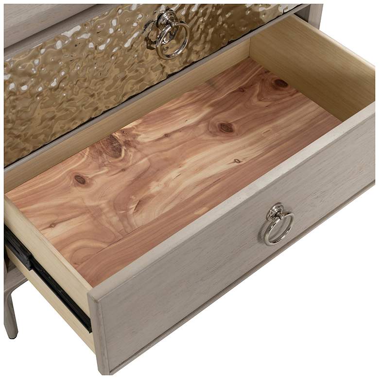 Image 6 Jolt Natural Oak 2-Drawer Nightstand With Stainless Steel Panels more views