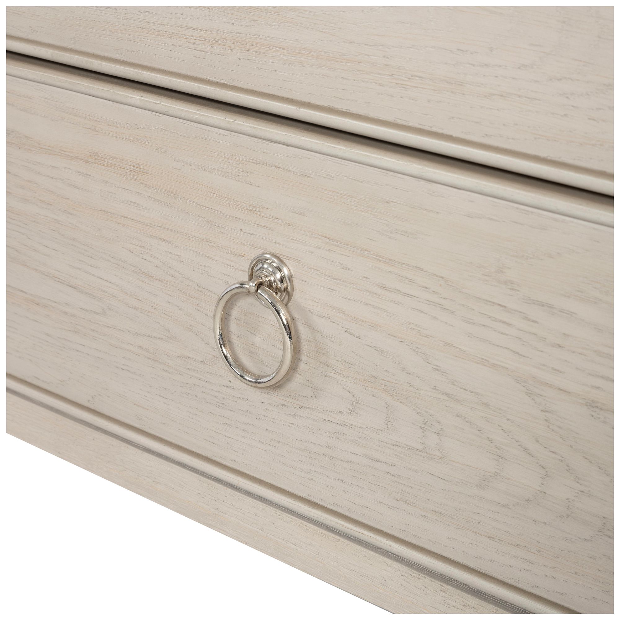 Jolt Natural Oak 2-Drawer Nightstand With Stainless Steel Panels