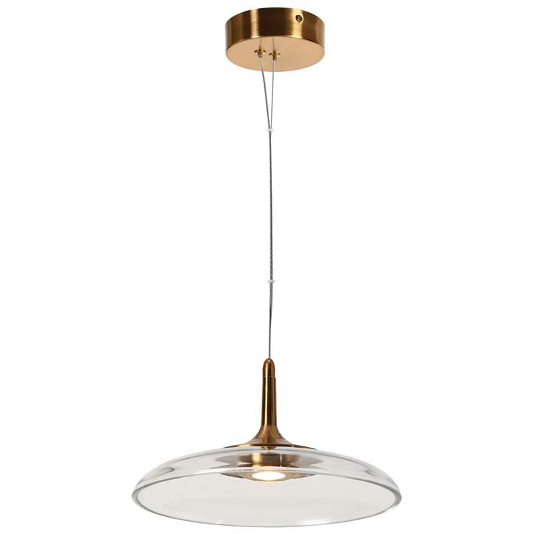 Image 1 Jolyn 12.2" Wide Gold 1-Light LED Pendant Light