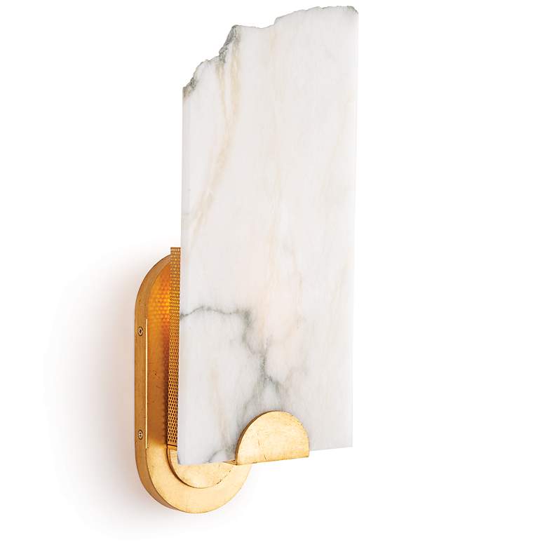 Image 1 Jonah 17 1/4" High Gold and Natural Stone Wall Sconce