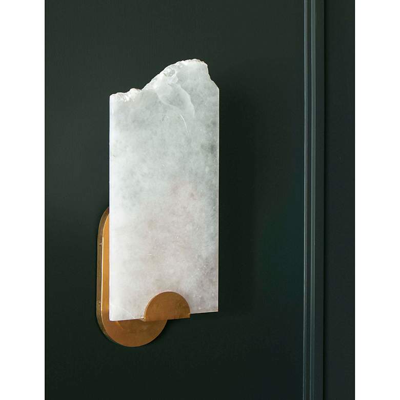 Image 2 Jonah 17 1/4" High Gold and Natural Stone Wall Sconce more views