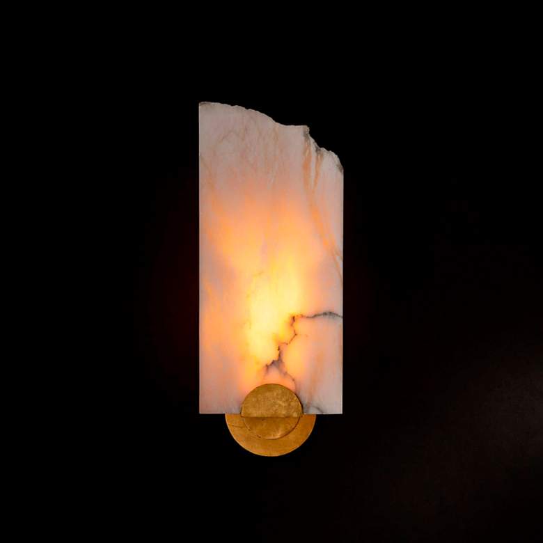 Image 3 Jonah 17 1/4" High Gold and Natural Stone Wall Sconce more views
