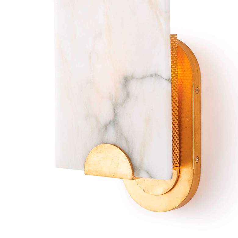 Image 5 Jonah 17 1/4" High Gold and Natural Stone Wall Sconce more views