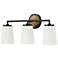Jonah 23 1/2"W Matte Black w/ Light Wood 3-Light Bath Light