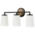 Jonah 23 1/2"W Matte Black w/ Light Wood 3-Light Bath Light