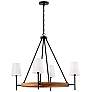 2_Jonah 35" Wide Matte Black and Light Wood 4-Light Chandelier