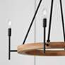 4_Jonah 35" Wide Matte Black and Light Wood 4-Light Chandelier more views