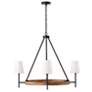 5_Jonah 35" Wide Matte Black and Light Wood 4-Light Chandelier more views