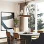 3_Jonah 42" Wide Matte Black and Light Wood 6-Light Chandelier more views
