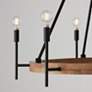 6_Jonah 42" Wide Matte Black and Light Wood 6-Light Chandelier more views