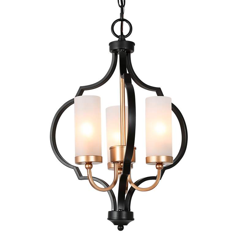 Image 2 Jonas 14 1/2" Wide Black and Gold 3-Light Chandelier