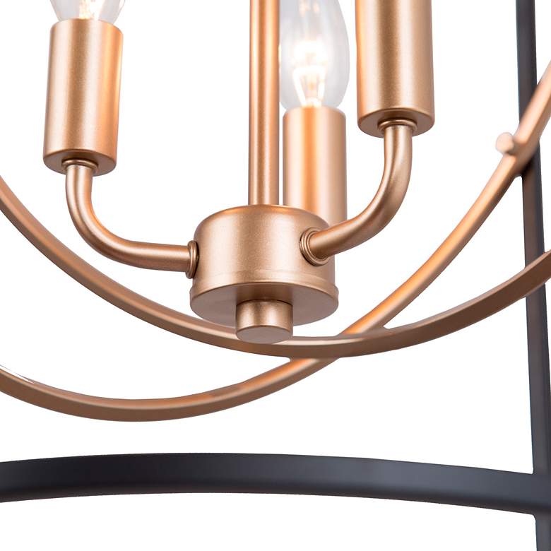 Image 3 Jonas 14" Wide Black and Gold 3-Light Open Cylinder Chandelier more views