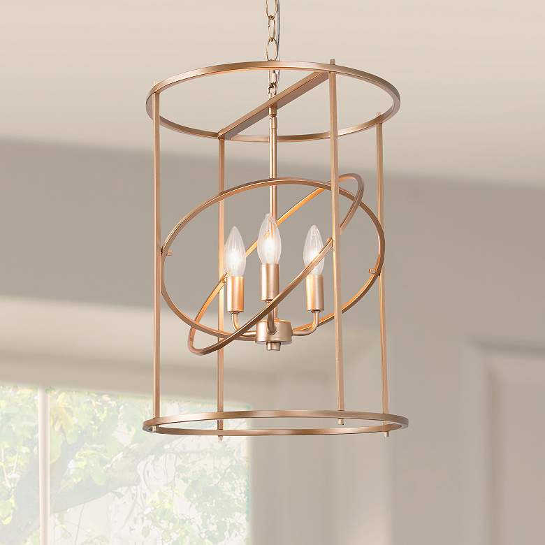Image 1 Jonas 14" Wide Gold 3-Light Chandelier