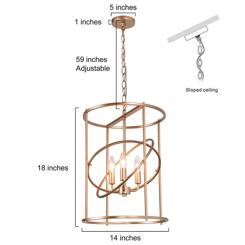 Image 4 Jonas 14" Wide Gold 3-Light Chandelier more views
