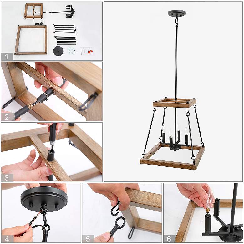 Image 5 Jonas 15.7" Wide 4-Light Square Chandelier more views