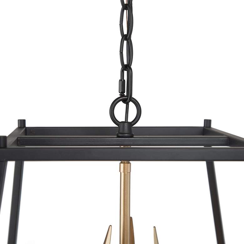 Image 2 Jonas 15" Wide Gold Black Metal 3-Light Lantern Chandelier more views