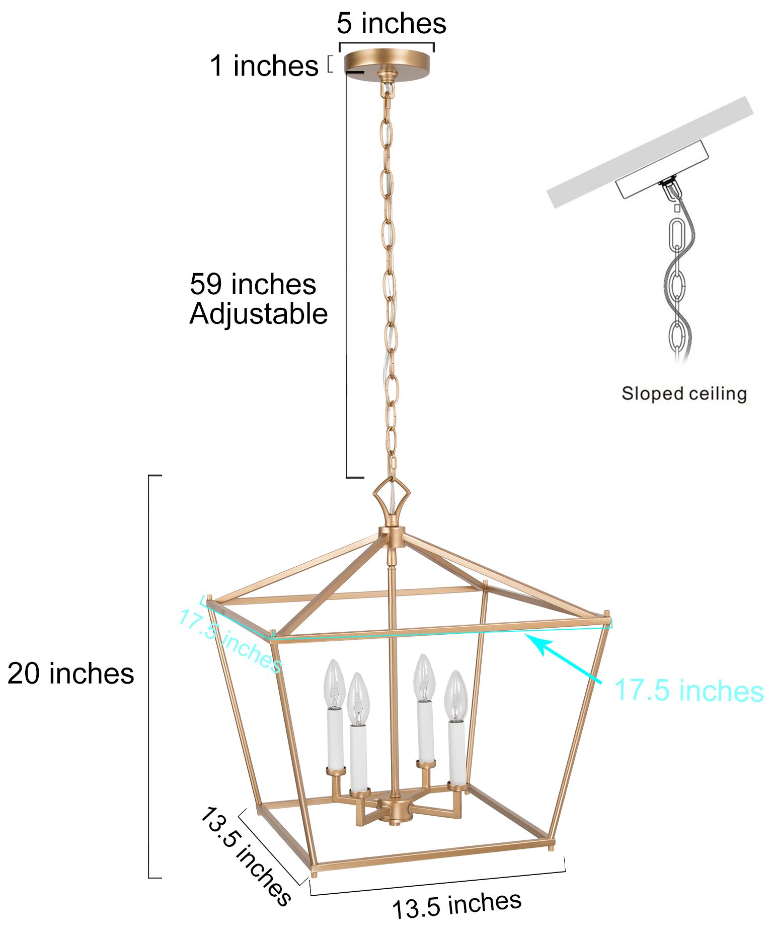 Image 6 Jonas 17 1/2" Wide Gold 4-Light Chandelier more views