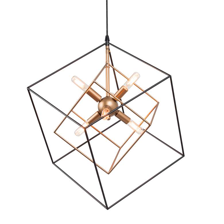 Image 2 Jonas 21 1/2" Wide Black and Gold 6-Light Chandelier