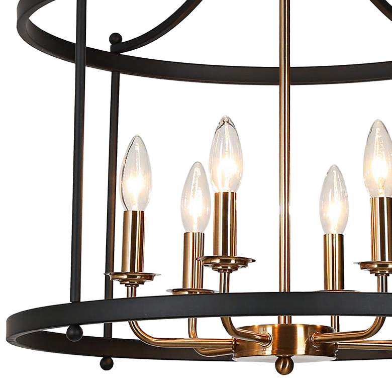 Image 3 Jonas 21 1/2"W Matte Black Plating Brass 6-Light Chandelier more views