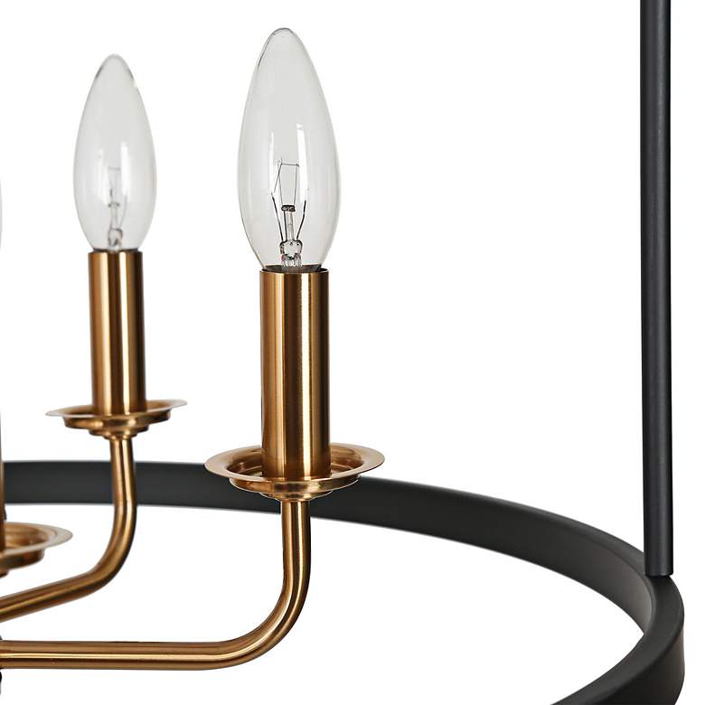 Image 4 Jonas 21 1/2"W Matte Black Plating Brass 6-Light Chandelier more views