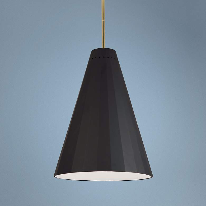 Image 1 Jonathan Adler Antwerp Black and Brass Pendant Light