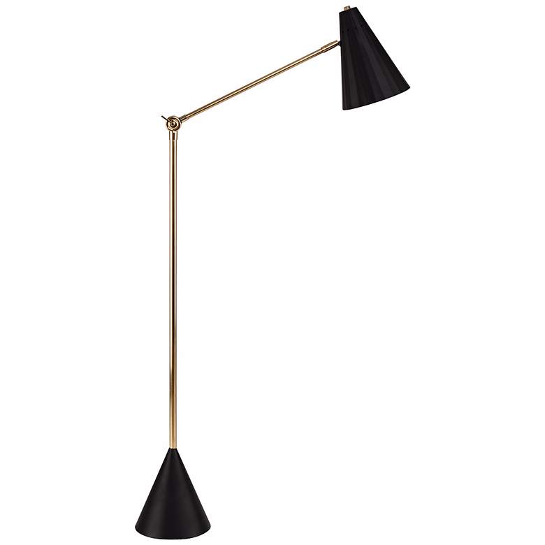 Image 1 Jonathan Adler Black and Brass Antwerp Floor Lamp