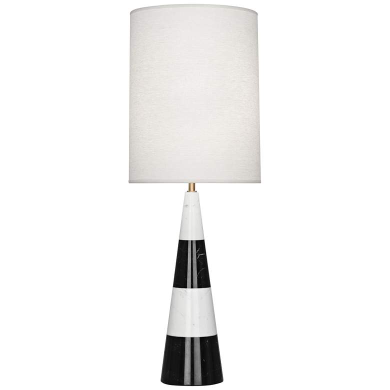 Image 1 Jonathan Adler Canaan 35 inch White and Black Marble Lamp with White Shade