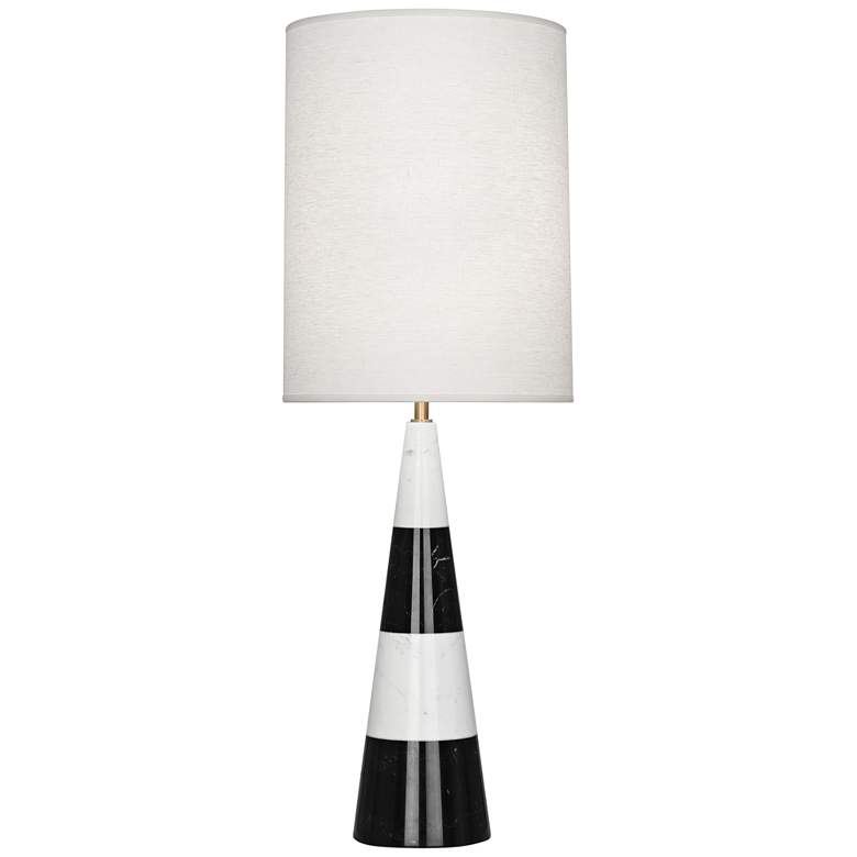 Image 1 Jonathan Adler Canaan 35" White and Black Marble Lamp with White Shade