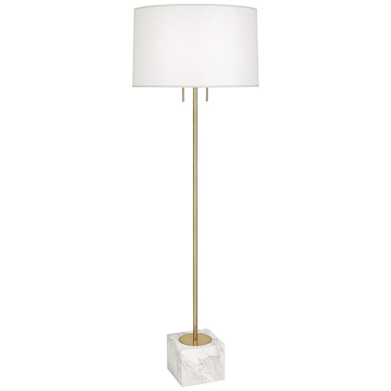 Image 1 Jonathan Adler Canaan Brass with Oyster Shade Floor Lamp