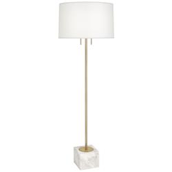 Jonathan Adler Canaan Brass with Oyster Shade Floor Lamp