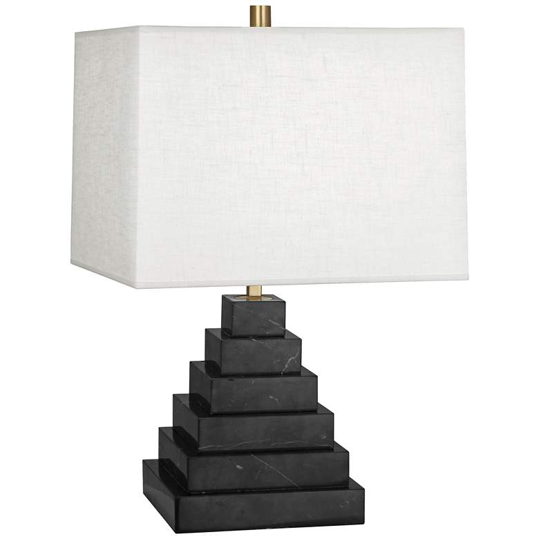 Image 1 Jonathan Adler Canaan White Shade Marble Tapered Table Lamp