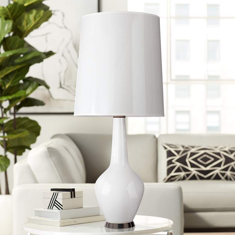 Image 1 Jonathan Adler Capri Tall White Glass Table Lamp
