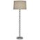 Jonathan Adler Claridge Nickel Floor Lamp with Gray Shade