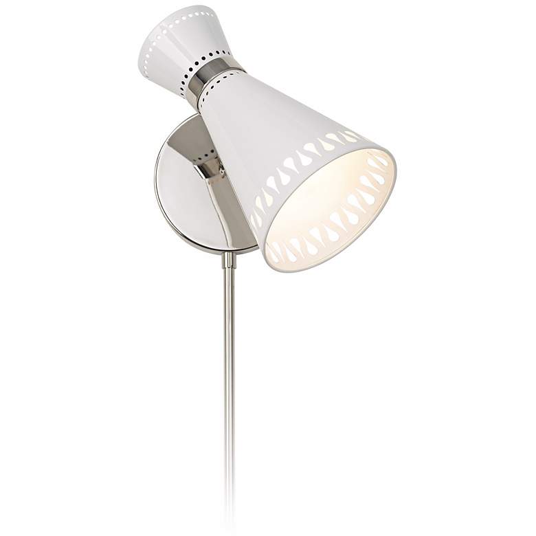 Jonathan Adler Havana Polished Nickel Plug-In Sconce with Cord Cover more views