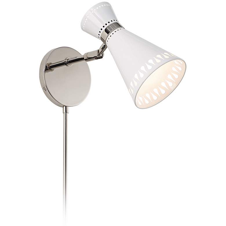 Image 1 Jonathan Adler Havana white and Nickel Modern Plug-In Wall Light