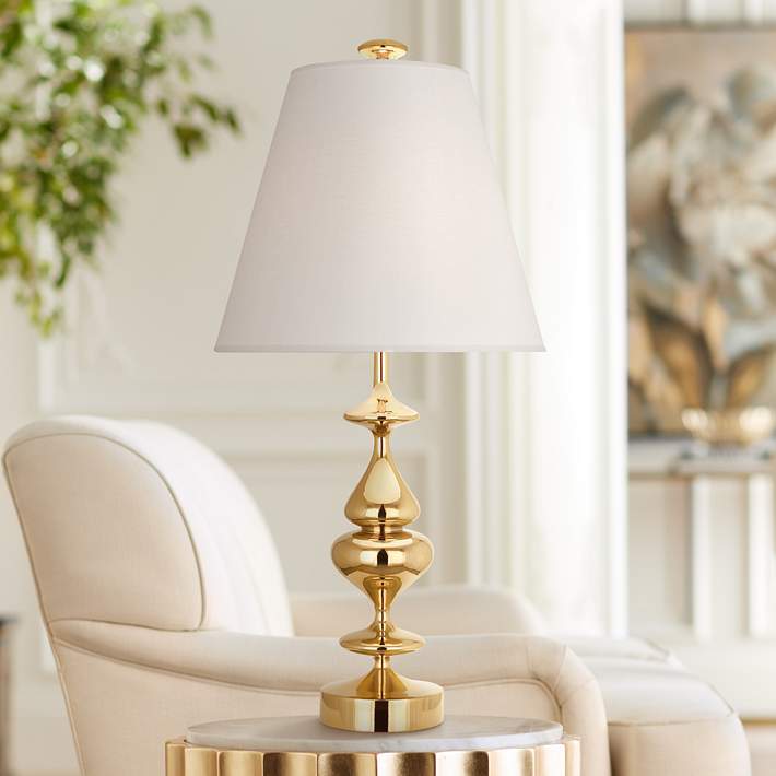 Weglaten Boos maniac Jonathan Adler Hollywood Polished Brass Metal Table Lamp - #98T68 | Lamps  Plus