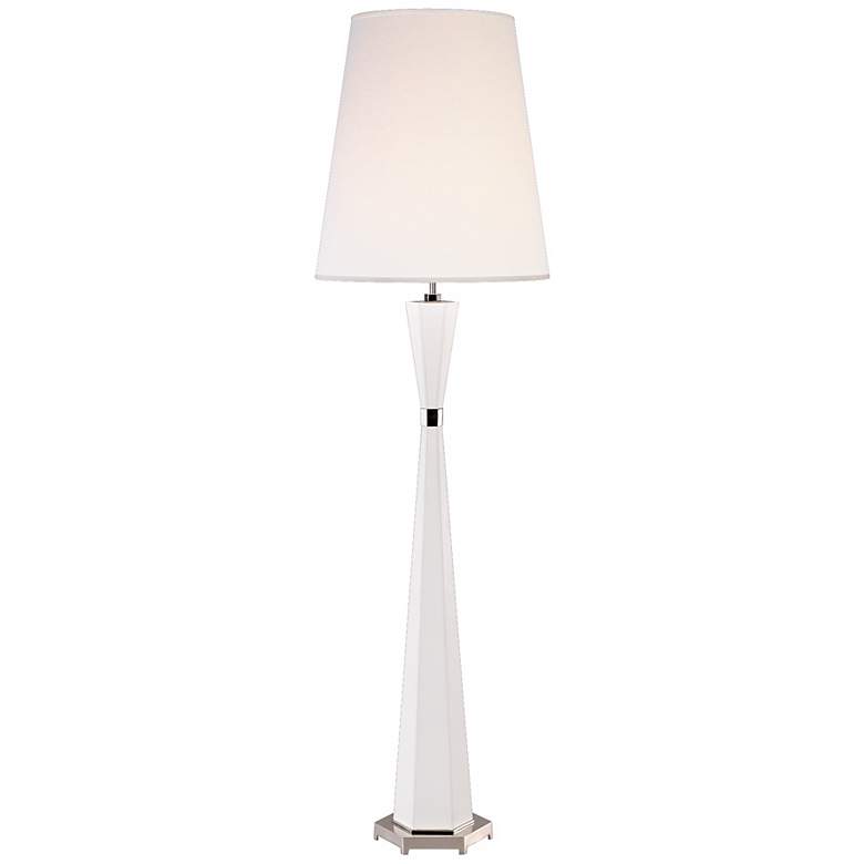 Image 1 Jonathan Adler Lancaster White Leather Floor Lamp
