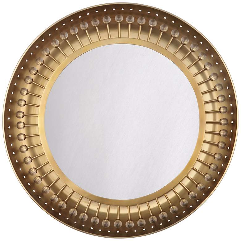 Image 1 Jonathan Adler Mayfair 28" W Brass-Crystal Lighted Mirror