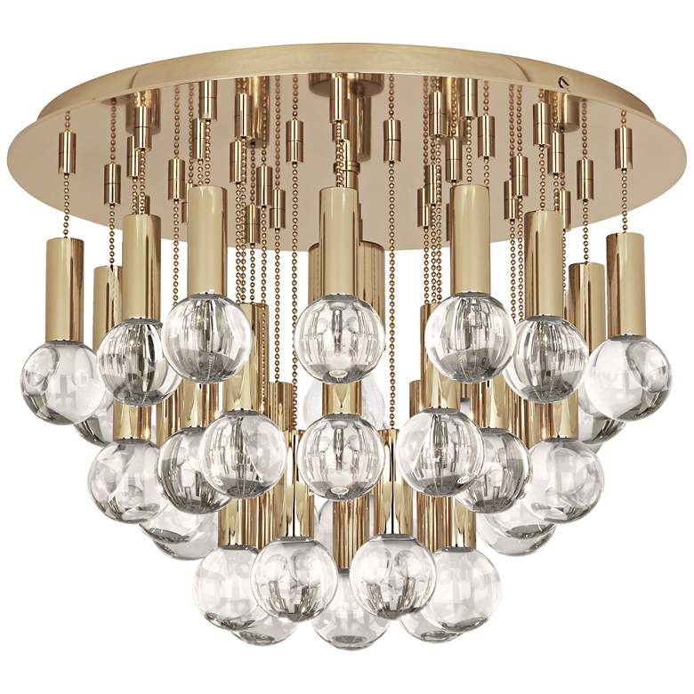 Image 1 Jonathan Adler Milano 14 3/4 inch Wide Polished Brass Ceiling Light