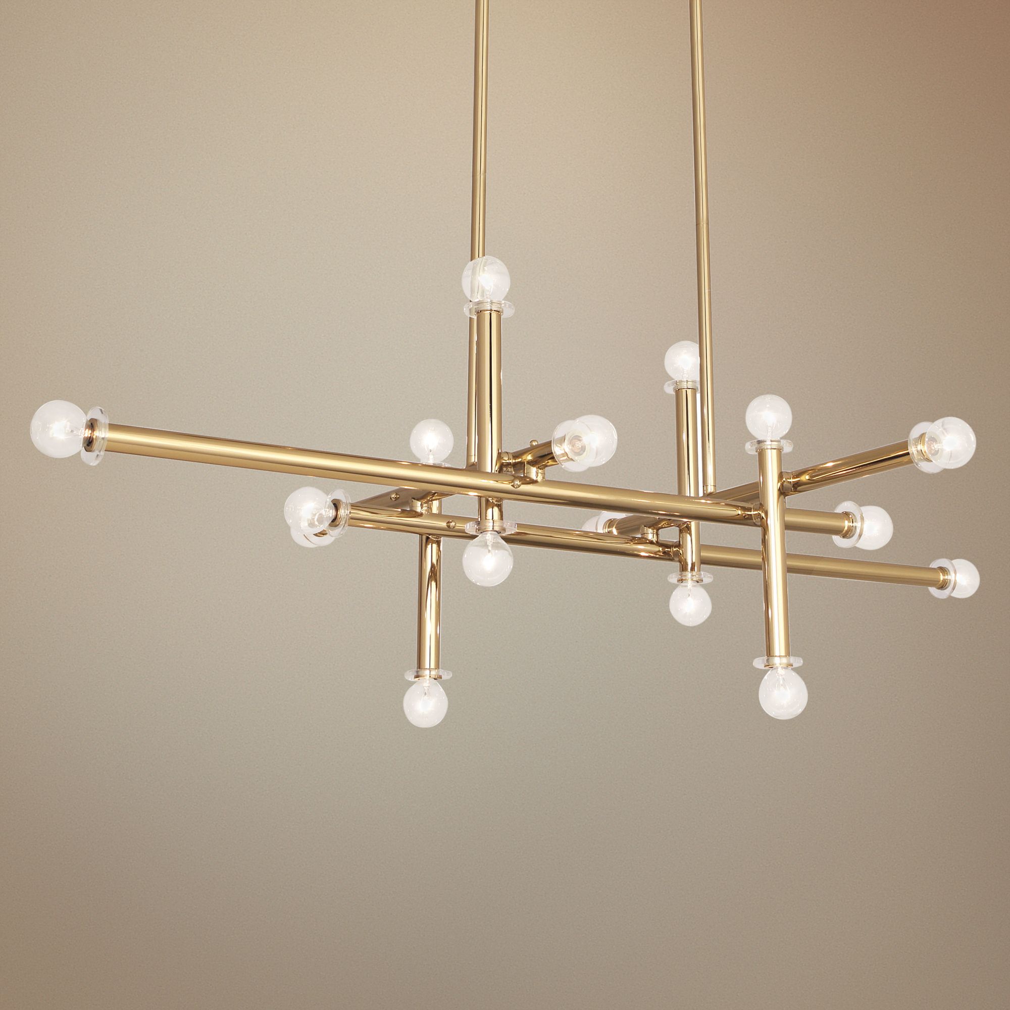 led light rod chandelier