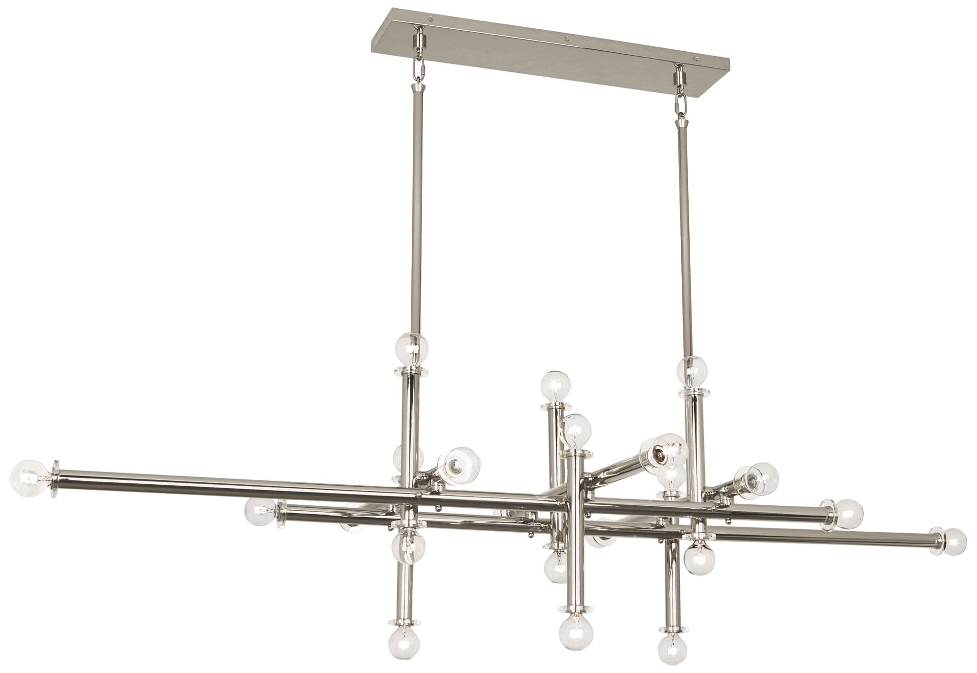 Jonathan Adler Milano 64 1/4" Wide Nickel 22Light Linear Chandelier
