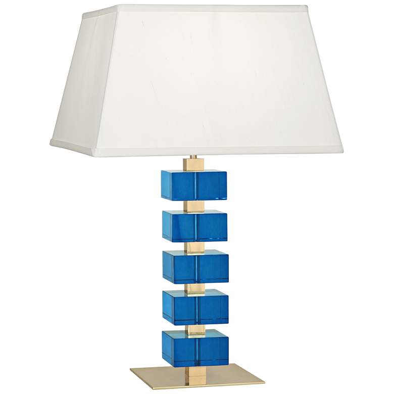 Image 1 Jonathan Adler Monaco Brass and Turquoise Crystal Table Lamp