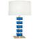 Jonathan Adler Monaco Brass Turquoise Block Table Lamp