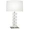 Jonathan Adler Monaco Polished Nickel Clear Block Table Lamp