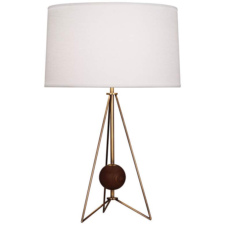 Image 1 Jonathan Adler Ohai Walnut and Brass Table Lamp