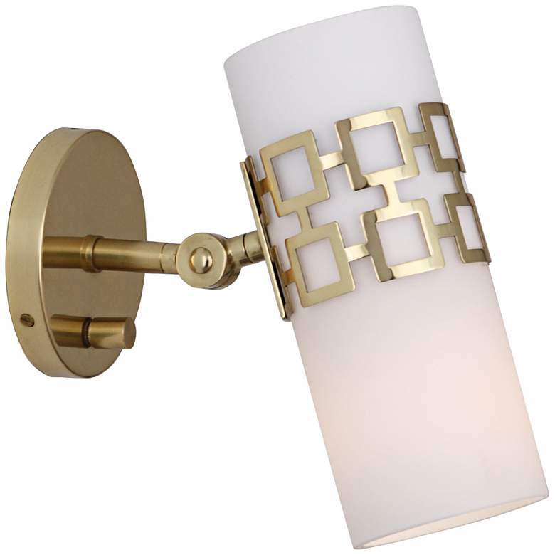 Image 1 Jonathan Adler Parker Brass Plug-In Swing Arm Wall Lamp