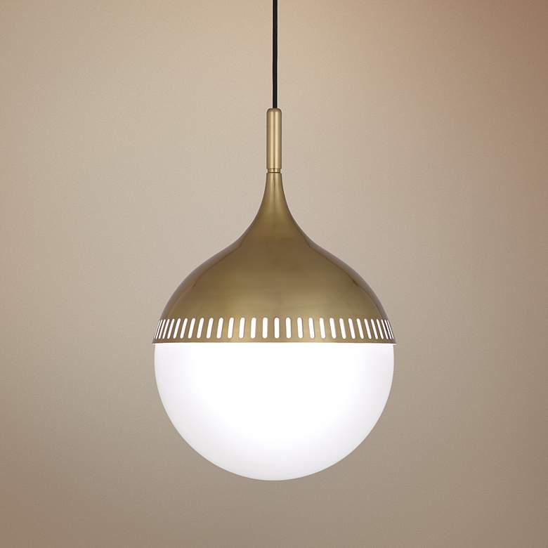 Image 1 Jonathan Adler Rio 12" Wide Antique Brass Pendant Light